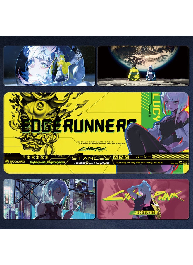 Generic - Cyberpunk Edge Walker Mouse Pad Computer Desktop Pad Lucy Edge Runner Cyberpunk 2077 Surrounding-Color:900x400x3mm-Pattern:Edge Walker 030 - Image 1