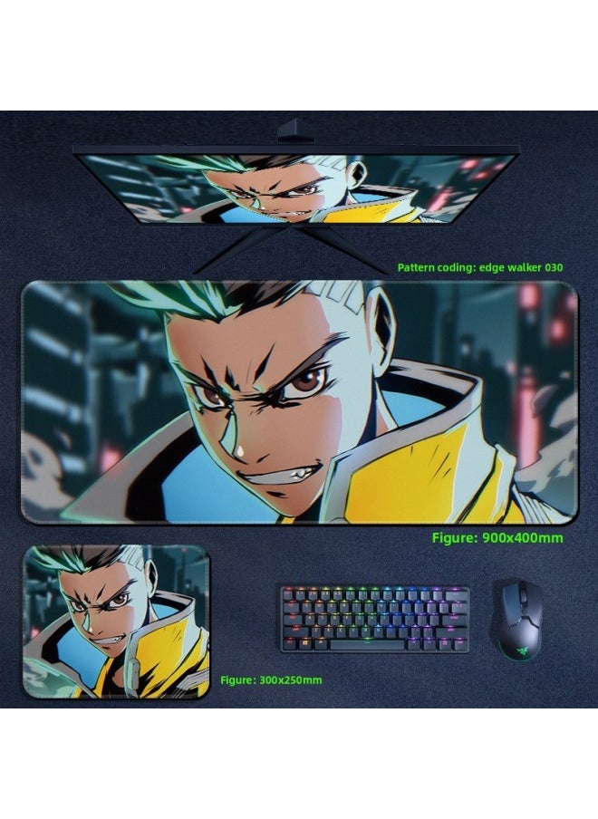 Generic - Cyberpunk Edge Walker Mouse Pad Computer Desktop Pad Lucy Edge Runner Cyberpunk 2077 Surrounding-Color:900x400x3mm-Pattern:Edge Walker 030 - Image 1