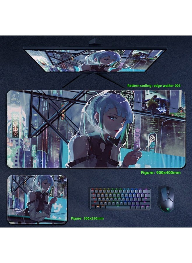 Generic - Cyberpunk Edge Walker Mouse Pad Computer Desktop Pad Lucy Edge Runner Cyberpunk 2077 Surrounding-Color:900x400x3mm-Pattern:Edge Walker 030 - Image 1