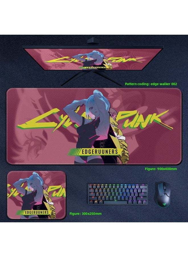 Generic - Cyberpunk Edge Walker Mouse Pad Computer Desktop Pad Lucy Edge Runner Cyberpunk 2077 Surrounding-Color:900x400x3mm-Pattern:Edge Walker 030 - Image 1