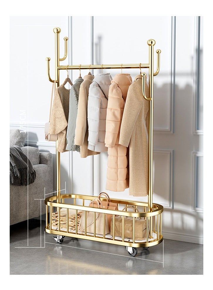 keke Modern Metal Coat Rack Stand – Durable Freestanding Hanger 80CM Gold - Image 1
