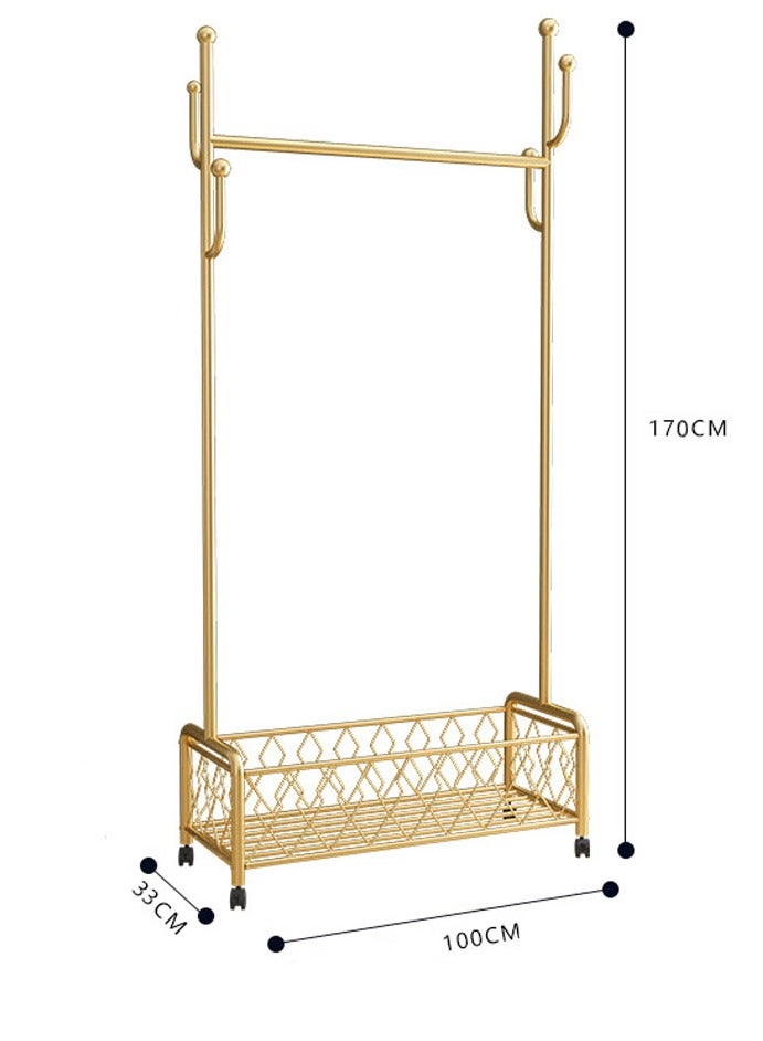 keke Modern Metal Coat Rack Stand – Durable Freestanding Hanger 80CM Gold - Image 2