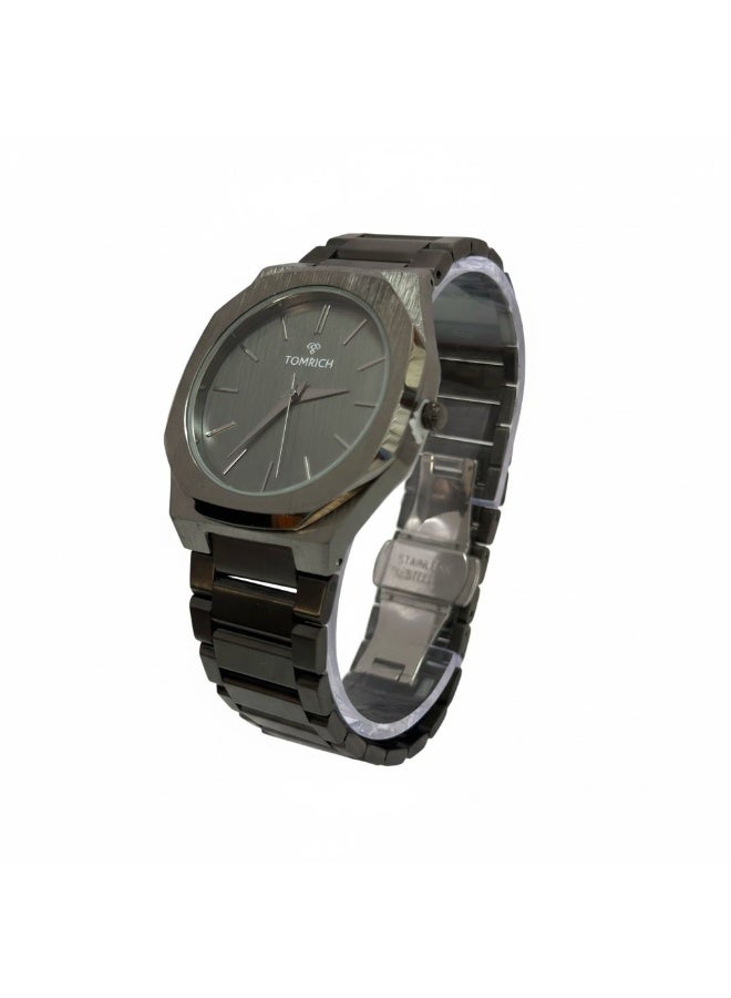 TOMRICH Crest Men’s Analog Watch Stainless Steel Strap Gunmetal Grey Dial - Image 3