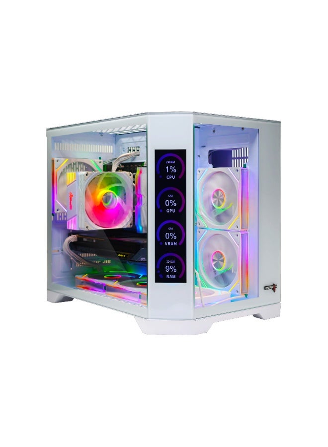 Spear Pc Gaming Pro – Intel i5-14400F, RTX 5060 8GB Triple-Fan, 32GB DDR5, 1TB NVMe SSD 3300MB/s, 600W PSU, ATX Case with 6 ARGB Fans, Corner LCD Screen & Remote Control, Windows 11 Pro - Image 1