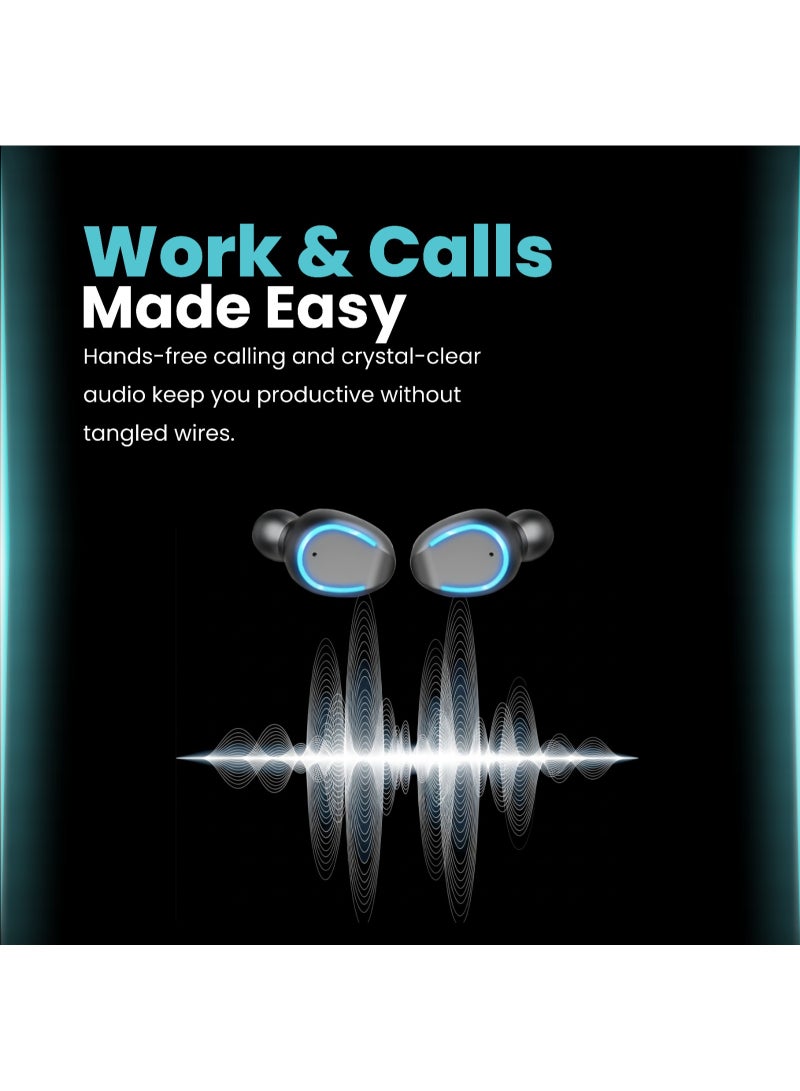 Hamzone Column Wireless TWS Bluetooth 5.1 Earbuds with Charging Case, 4-5H Playtime, 100H Standby, 300mAh Case, 40mAh Earbuds, 100m Transmission Range - Image 4