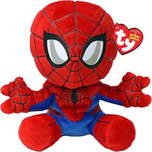Ty Marvel Collection Spiderman All Your Favorite Heroes in Floppy Version Soft Plush to Collect Gift Idea for Young and Old 20 cm T44007 - Image 1