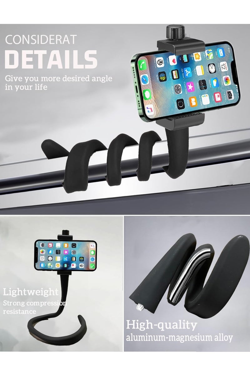 CMGTYYD. حامل هاتف محمول للسرير، عربة الأطفال، المكتب، السيارة، مزود بذراع مرن على شكل عنق الإوزة - ثابت وآمن وقابل للتعديل، مناسب لآلات المشي، الكراسي المتحركة، الأشجار، كاميرات GoPro، والهواتف المحمولة، للاستخدام في المنزل، العمل، والسفر. - Image 4