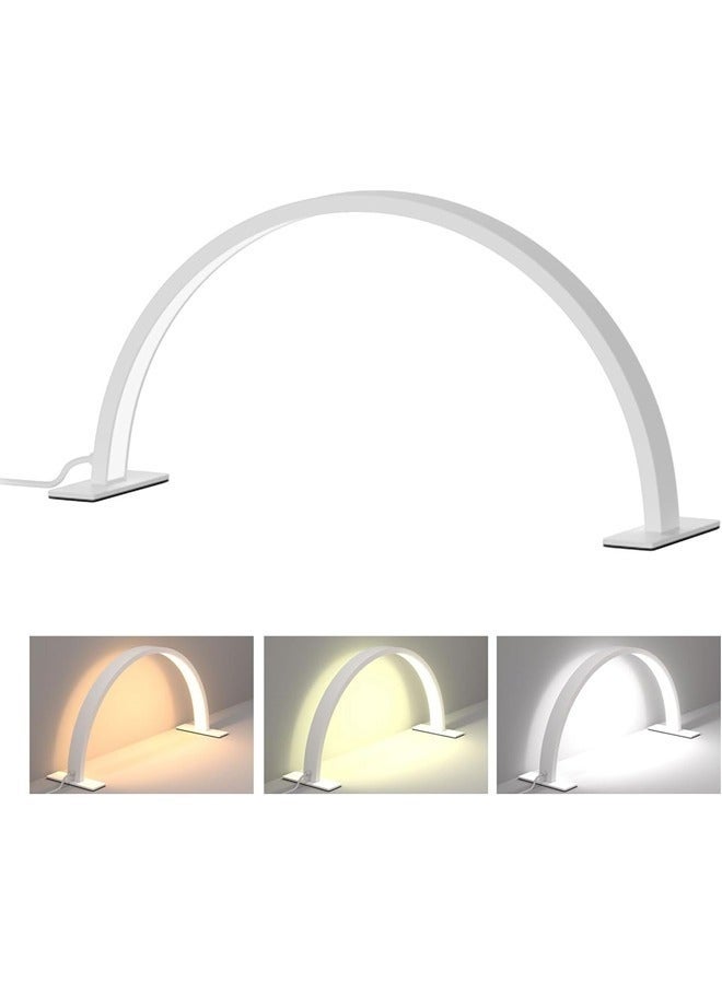 Half Moon Light Nail Lamp for Desk, 22in Diameter Half Moon Lamp with 3 Color Modes & 10-Level Adjustable Brightness,LED Nail Tech Lamp Lash Light for Professionals, Dimmable Lamp with Touch Controller, Color Temperature 3000K-6000K (White) - Image 1
