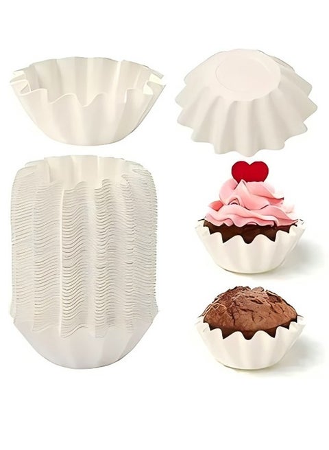Cake Paper Cups, High Temperature Resistant, Mold-Free Cake Paper Trays, Chrysanthemum Cups, Household Baking Small Cake Trays, 50 Pieces