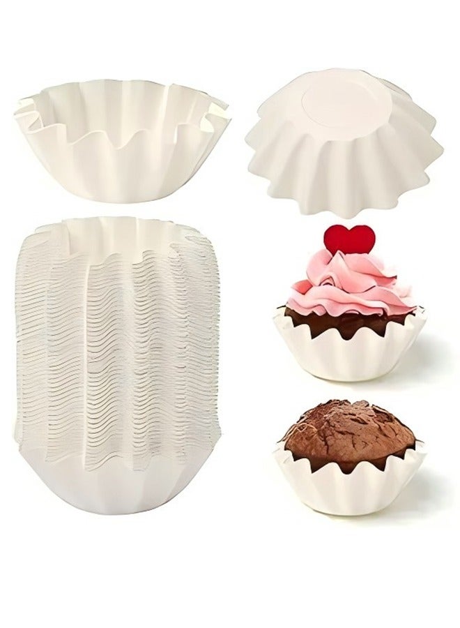 Cake Paper Cups, High Temperature Resistant, Mold-Free Cake Paper Trays, Chrysanthemum Cups, Household Baking Small Cake Trays, 50 Pieces - Image 1
