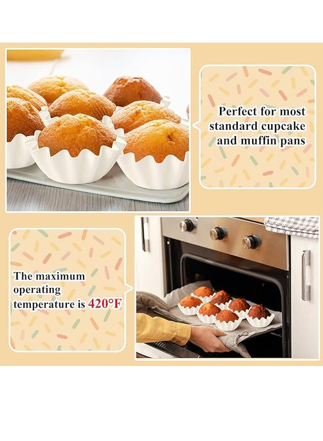 Cake Paper Cups, High Temperature Resistant, Mold-Free Cake Paper Trays, Chrysanthemum Cups, Household Baking Small Cake Trays, 50 Pieces - Image 4