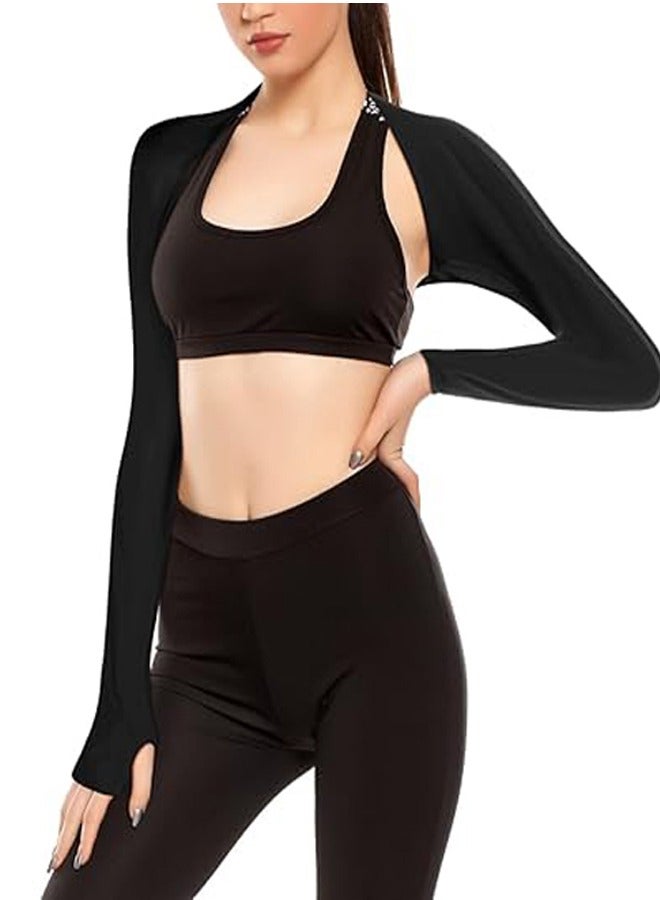 GUSGU 4pcs السيدات رباط عنق طويل الأكمام فتح الجبهة التدريب الباليه كم كم الأعلى رباط الأكمام تناسب المرأة في لعب الغولف ، ركوب الخيل ، والقيادة - Image 4
