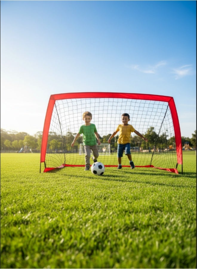 Eoptify Portable soccer goal for kids training soccer goals Red & Black football soccer goals Net Set of 2 soccer goals with carry bag - Image 3