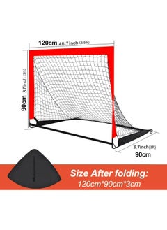 Eoptify Portable soccer goal for kids training soccer goals Red & Black football soccer goals Net Set of 2 soccer goals with carry bag  - Image 2