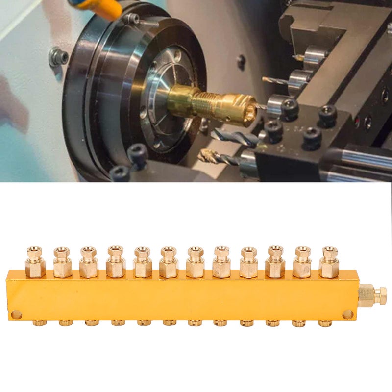 Oil Distributor Adjustable Brass Lube Piston Separator Divider Valve Lubrication System1 in 12 Out - Image 2