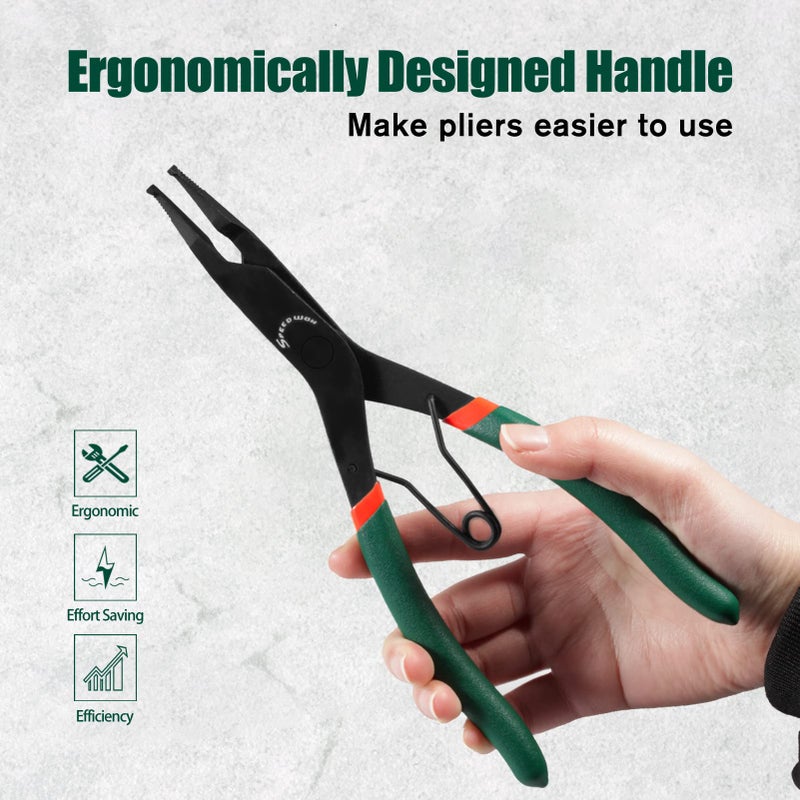 SPEEDWOX 9 inch Angle Tip Lock Ring Pliers for Transmission, Special Circlip Plier with Hole Angle Tip Retaining Ring Pliers Flat Nose Retaining Ring Pliers with Black Oxide Finish Ring Opening - Image 5