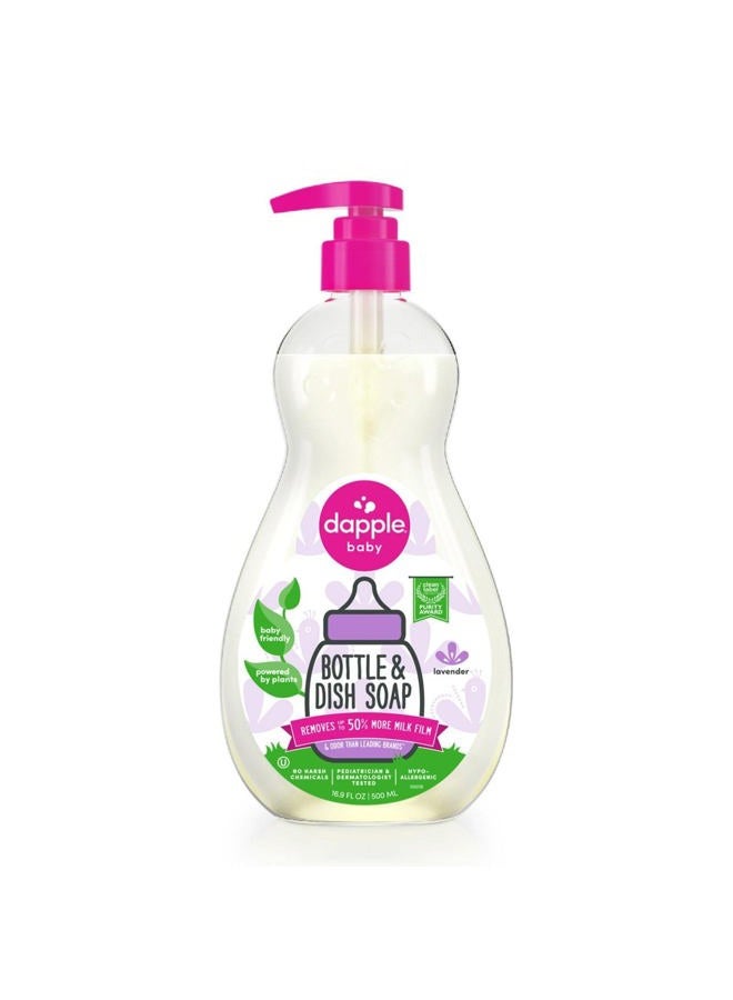 dapple Baby Bottle Soap, Hypoallergenic Dish Soap for Baby Bottles, Powered by Plants, Lavender, 16.9 Fl Oz (Pack of 1) - Image 1