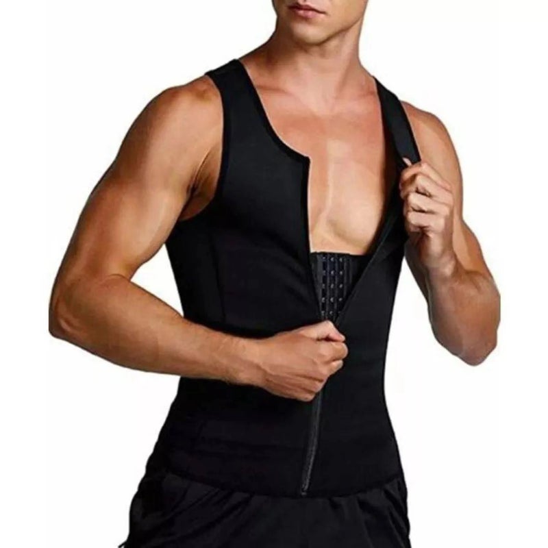 Y&D Fat Burning Sweat Vest for Men Waist Trainer Trimmer Corset Body Shaper Sauna Suit Plus Size - Image 1
