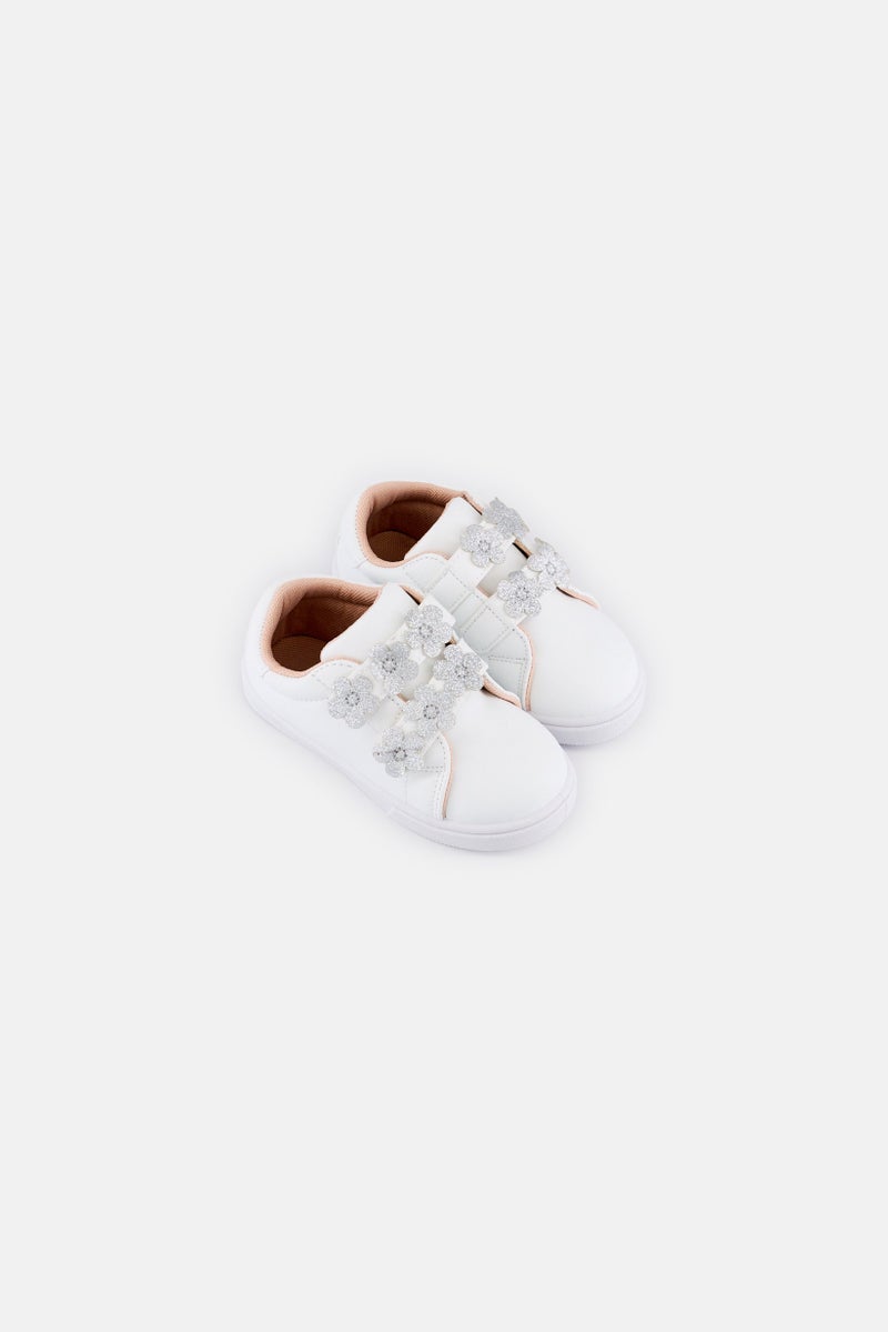 LAURA ASHLEY Toddlers Girl Velcro Closure Shoes, White - Image 4