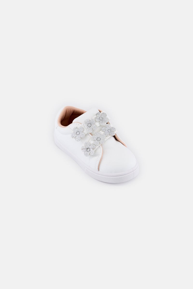 LAURA ASHLEY Toddlers Girl Velcro Closure Shoes, White - Image 1