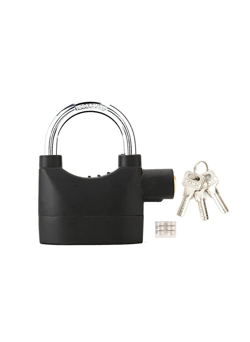 NTECH Alarm Lock, Weatherproof Zinc Alloy Body With Stainless Steel Handle, 110dB Loud Siren Sound For Door Or Bicycle, Anti Theft Security Padlock System (Includes 3 Keys & Batteries) - Image 1