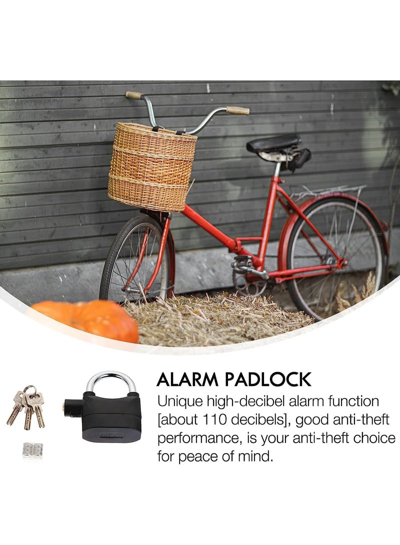 NTECH Alarm Lock, Weatherproof Zinc Alloy Body With Stainless Steel Handle, 110dB Loud Siren Sound For Door Or Bicycle, Anti Theft Security Padlock System (Includes 3 Keys & Batteries) - Image 5