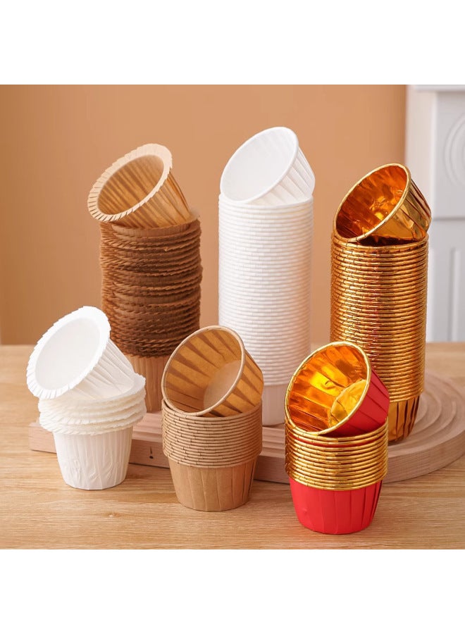 Medium Size Baking Cups Rolled Edges Foldable Cake Paper Cups High Temperature Resistant 50 Pieces-Color:Medium Paper Cup-Yuan Smiling Face 50 Pack - Image 2