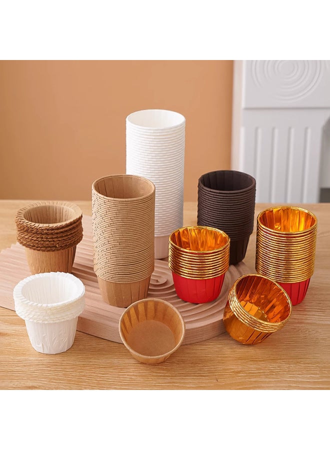 Medium Size Baking Cups Rolled Edges Foldable Cake Paper Cups High Temperature Resistant 50 Pieces-Color:Medium Paper Cup-Yuan Smiling Face 50 Pack - Image 4
