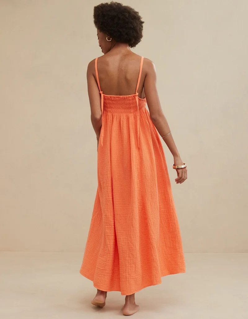 Aerie Aerie Gauzy Tie Back Maxi Dress