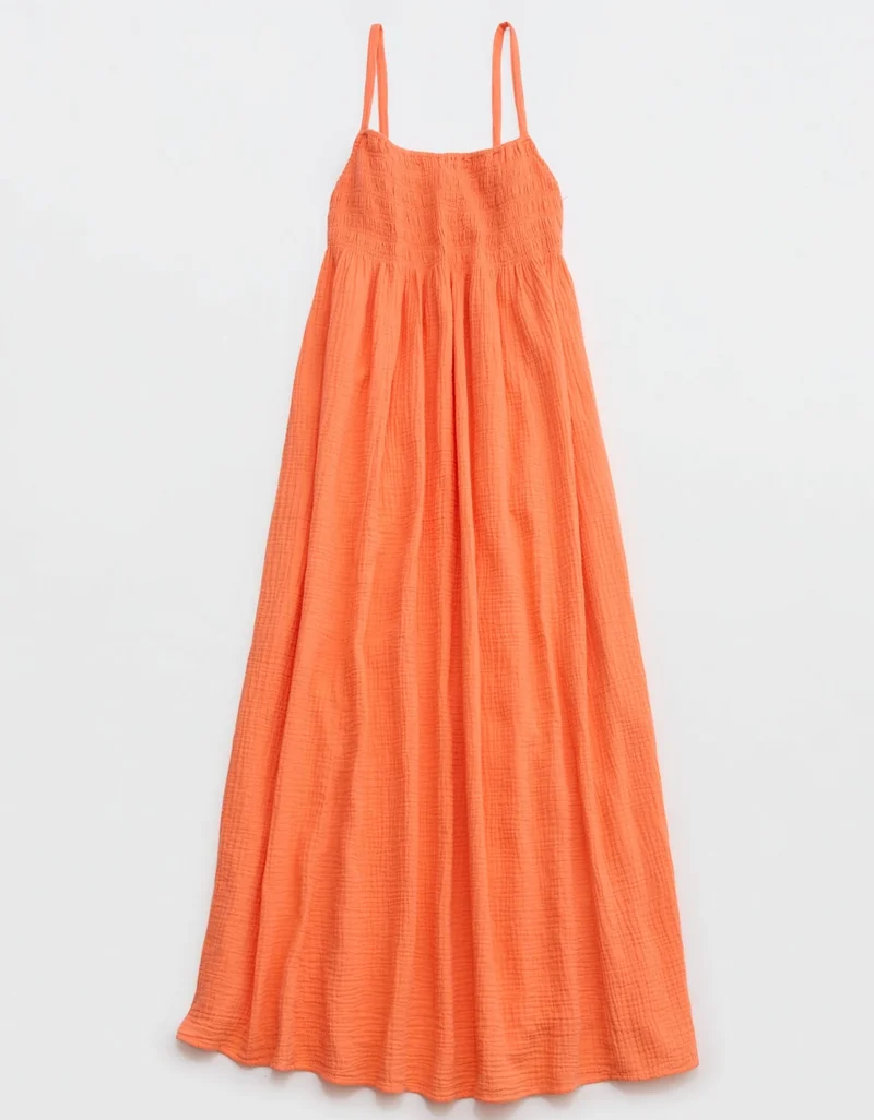 Aerie Aerie Gauzy Tie Back Maxi Dress