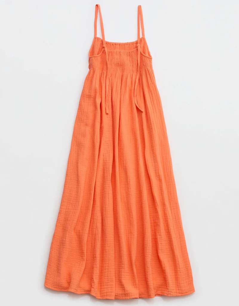 Aerie Aerie Gauzy Tie Back Maxi Dress