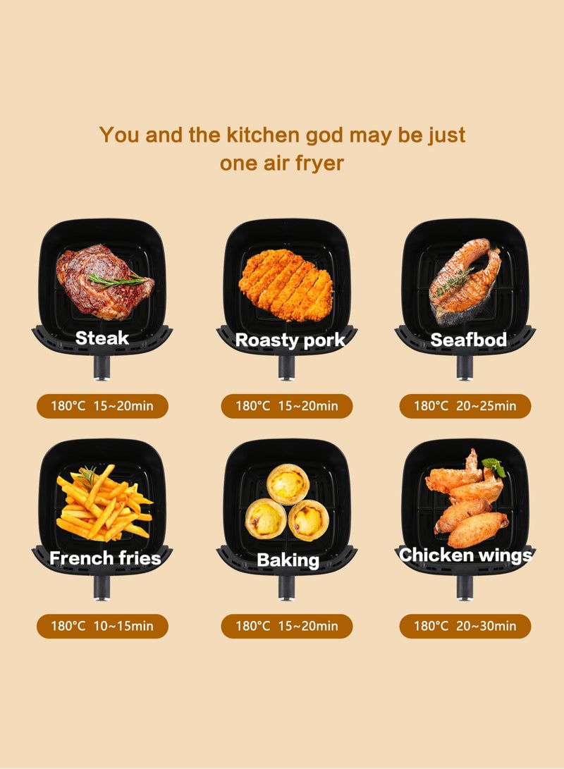 LAC LAICHY Air Fryer 10L,10-in-1 Functions,Air Fry,Roast,Bake,Broil,Dehydrate,Digital Touch screen Air Fryers,Nonstick & Dishwasher-Safe Basket,Stainless Steel Air Fryer,Black - Image 4