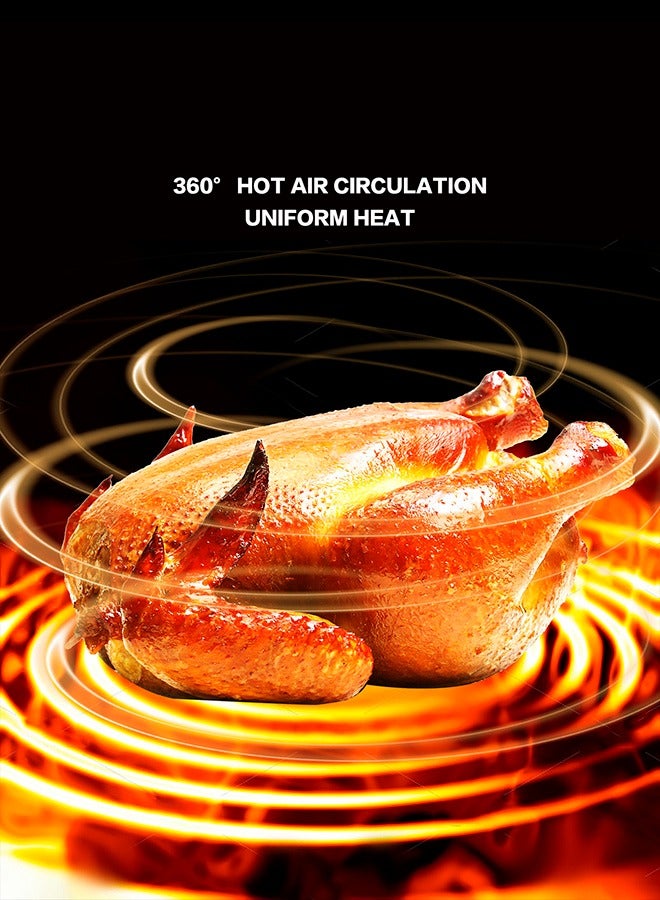 LAC LAICHY Air Fryer 10L,10-in-1 Functions,Air Fry,Roast,Bake,Broil,Dehydrate,Digital Touch screen Air Fryers,Nonstick & Dishwasher-Safe Basket,Stainless Steel Air Fryer,Black - Image 5