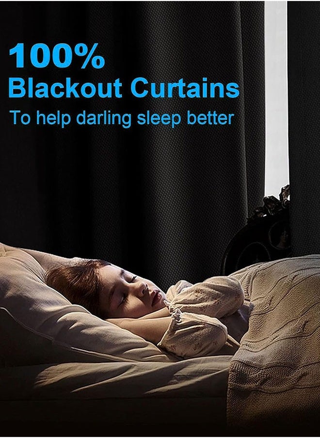 FLABOX - Portable Blackout Curtains for Bedroom Window,145*100cm Temporary Blackout Shades Curtains,100% Blackout Window Blinds Curtain for Baby Nursery,Office,Dorm and RV Travel Use-Black - Image 1