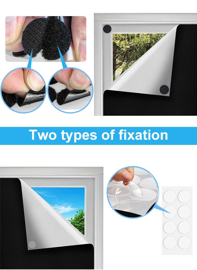 FLABOX - Portable Blackout Curtains for Bedroom Window,145*100cm Temporary Blackout Shades Curtains,100% Blackout Window Blinds Curtain for Baby Nursery,Office,Dorm and RV Travel Use-Black - Image 1