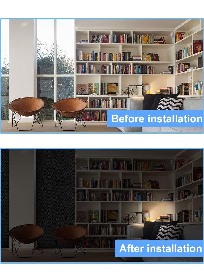 FLABOX - Portable Blackout Curtains for Bedroom Window,145*100cm Temporary Blackout Shades Curtains,100% Blackout Window Blinds Curtain for Baby Nursery,Office,Dorm and RV Travel Use-Black - Image 1