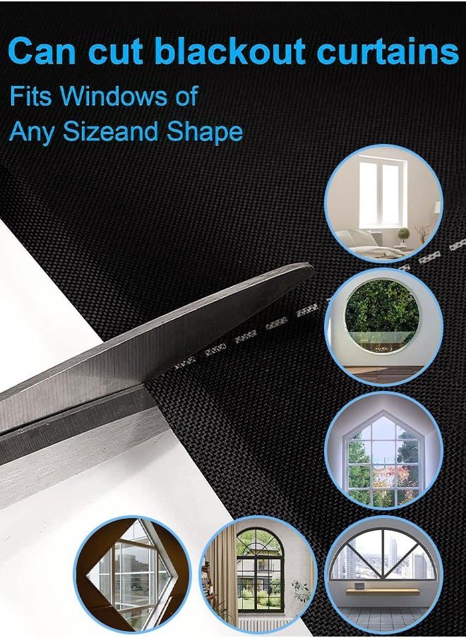 FLABOX - Portable Blackout Curtains for Bedroom Window,145*100cm Temporary Blackout Shades Curtains,100% Blackout Window Blinds Curtain for Baby Nursery,Office,Dorm and RV Travel Use-Black - Image 1