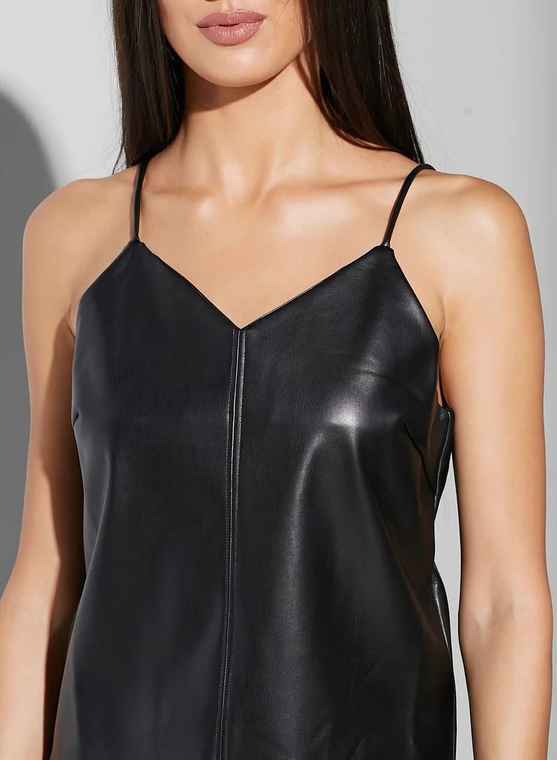 Namshi x Renee 11:11 Solid Leather Cami Top