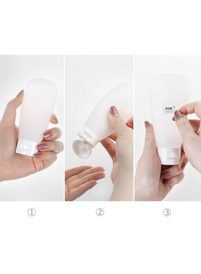 شينج زي 12 قطعة 150 مل/5 أونصة أنابيب بلاستيكية بيضاء فارغة قابلة لإعادة التعبئة عبوات منظف للوجه مضغوطة بغطاء قابل للتقليب للاستحمام والجسم وجل الاستحمام واللوشن والكريم والشامبو - Image 4