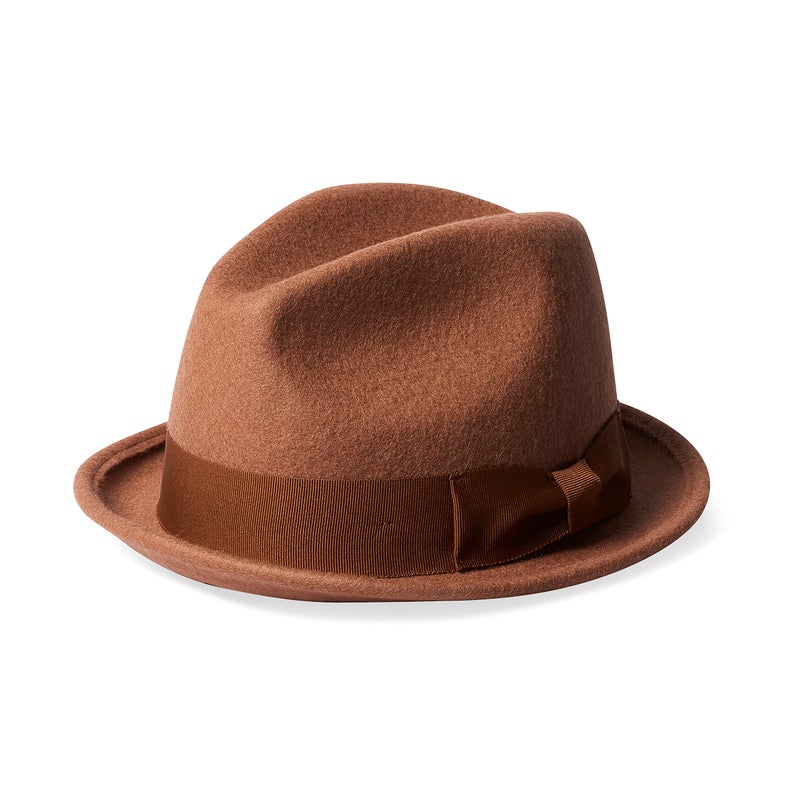 Brixton Unisex Staten Fedora One-Size Camel â€“ with Custom Grosgrain Band - Image 1