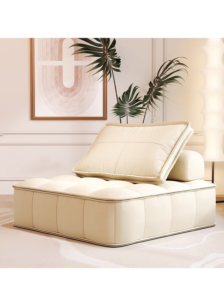 VINNYSEN 90x90*31cm Leather Modern Sofa Suitable for Offices Living Rooms, Apartments Small Single Sofa Tool-free Assembly Solid Wood Frame Comfortable Cushions Leather Fabric - Image 1