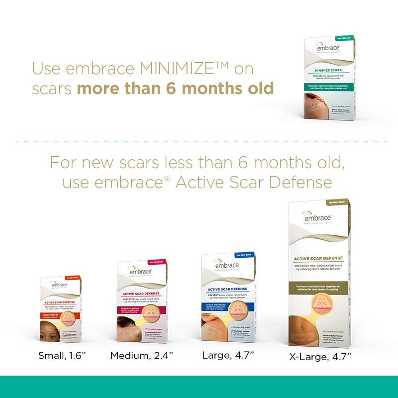 Embrace Minimize for Old Scars, Medical-Grade Silicone Scar Sheets for Hypertrophic & Keloid Scars from Surgeries, Cuts & Injuries, 4.7 Inch, Large, 30-Day Supply - Image 5