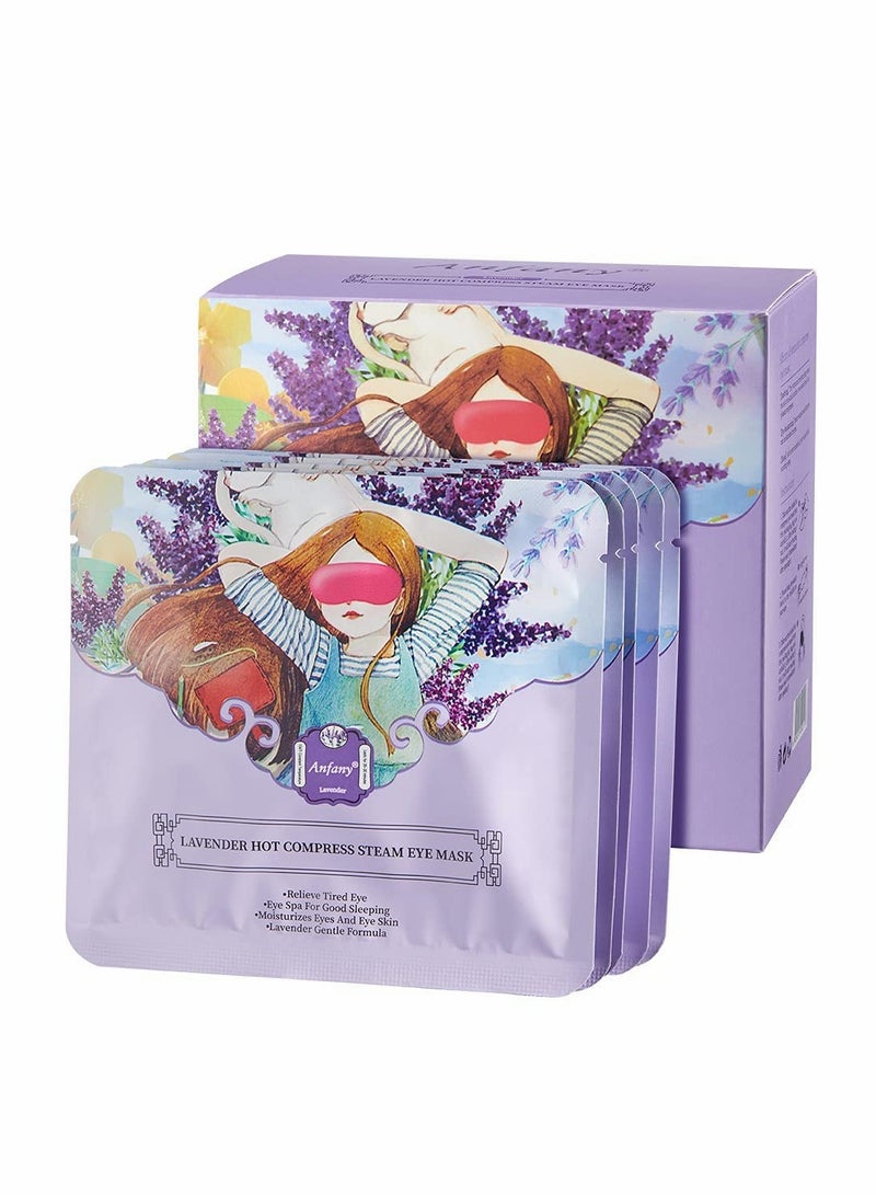 Steam Eye Mask,10 Packs Hot Steam Eye SPA Mask, Relieve Eyestrain Warming Eye Patch, Lavender Fragrance - Image 1
