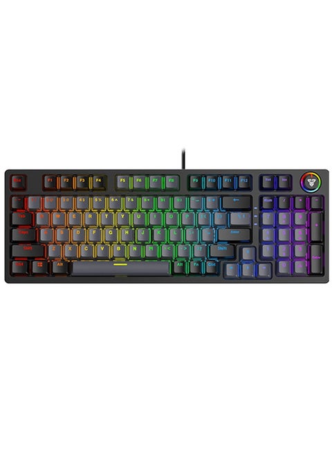Mechanical Gaming Keyboard, MK890 RGB   Full size, with 10 lighting effects, blue switch, adjustable height in two steps to give comfort to the hand while playing for computer and laptop. It can be used at home, office, and personal use.