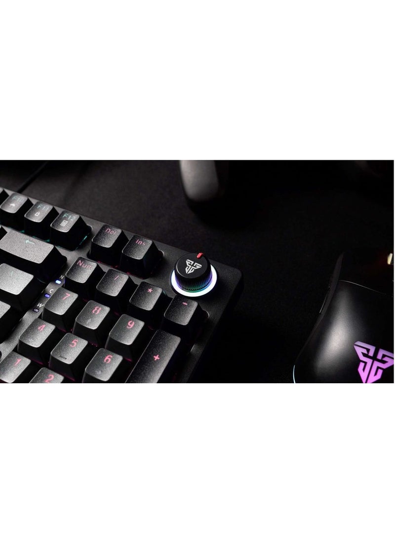 FANTECH - Mechanical Gaming Keyboard, MK890 RGB   Full size, with 10 lighting effects, blue switch, adjustable height in two steps to give comfort to the hand while playing for computer and laptop. It can be used at home, office, and personal use. - Image 1