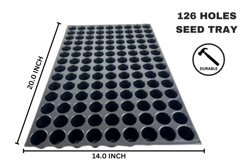 Halsey Germination Seedling Trays - (Black,126 Holes) Germination Plant for Seedling, Nursery Trays for Plants, Reusable Trays for Garden Plantation, 126 Cavities Tray for Seeding (Pack of 5PC) - Image 2