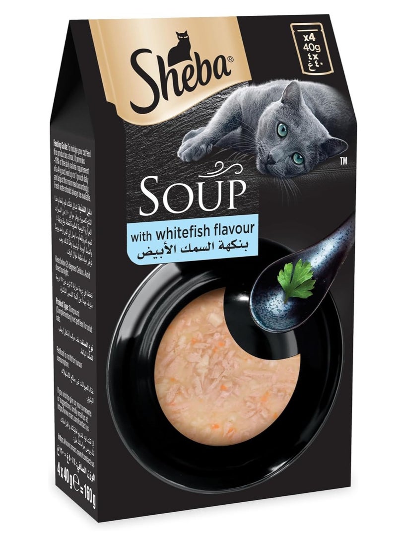 Sheba Cat Soup With White Fish Pack Of 4X40G  - Image 1