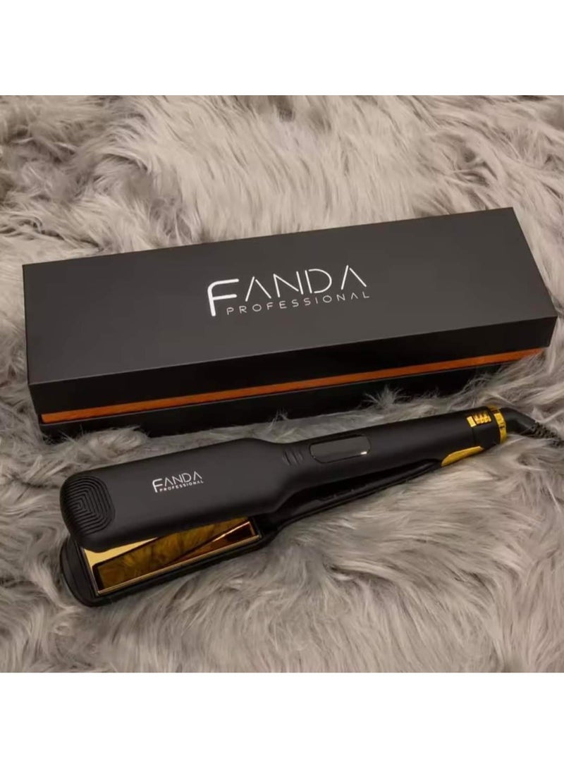 Fanda Hair Straightener 4cm - Black, gold - Image 1