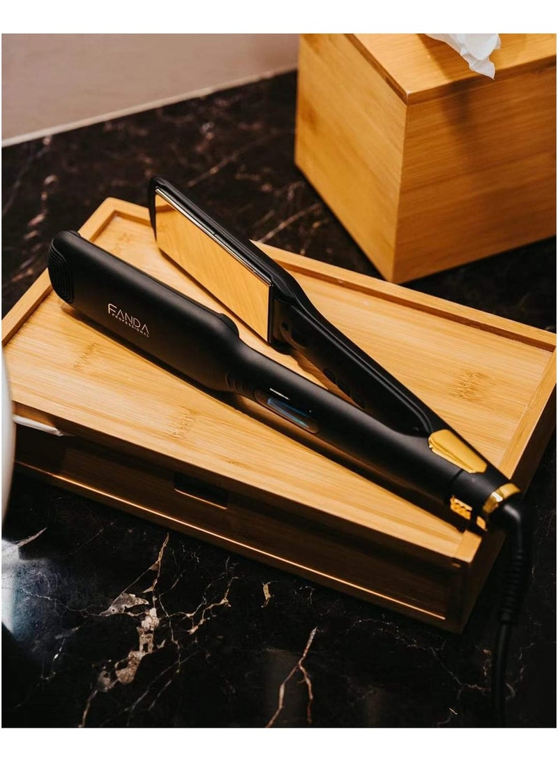 Fanda Hair Straightener 4cm - Black, gold - Image 2