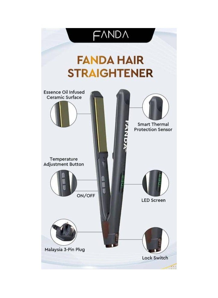 Fanda Hair Straightener 4cm - Black, gold - Image 3